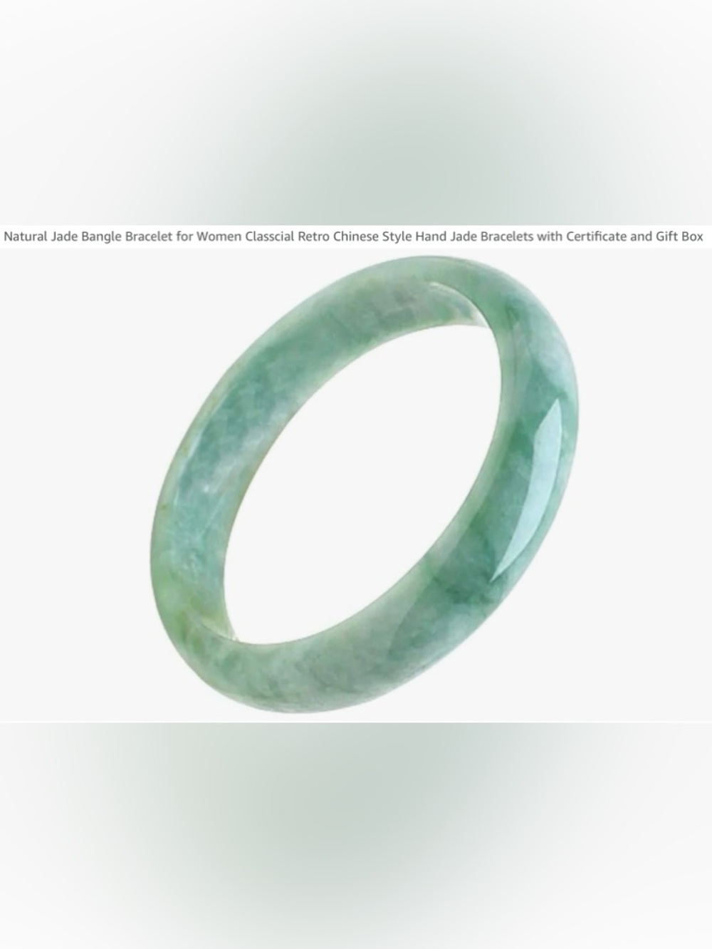 Natural Handmade Green Jade Bangle Bracelet with Certificate and Storage Case - Picture 2 of 8
